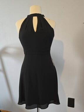 Express Black Halter Keyhole Mini Dress